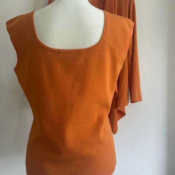 Per Se Orange 2 piece set Women's  Sweater Set - Picture 9 of 13